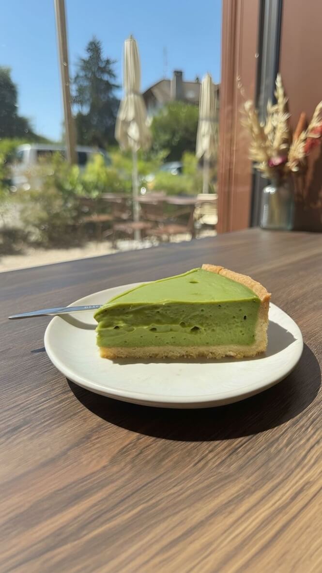 Flan matcha sans gluten et sans lactose, 8 personnes, Piaf Gluten Free Genève